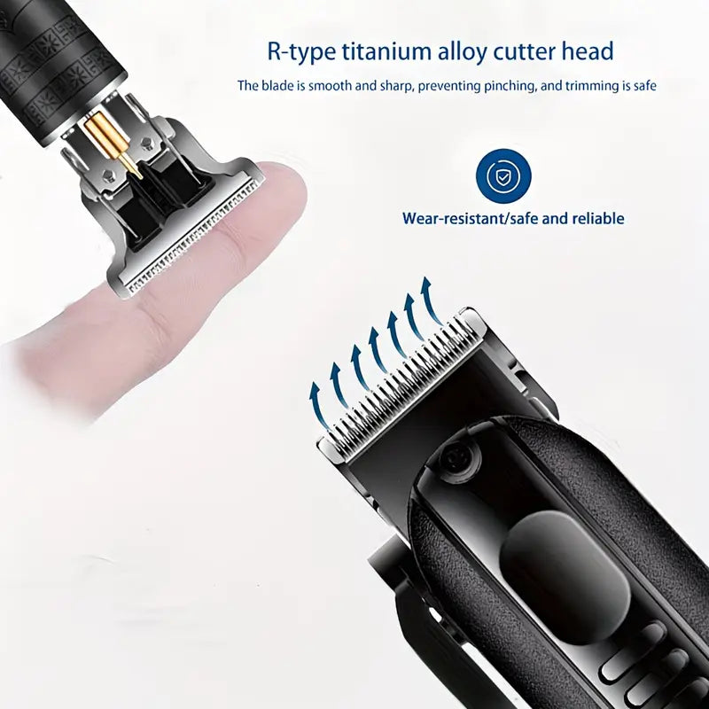 2pc Professional Men'S Hair Clipper - Cordless and USB Rechargeable Beard Trimmer with Limit Comb