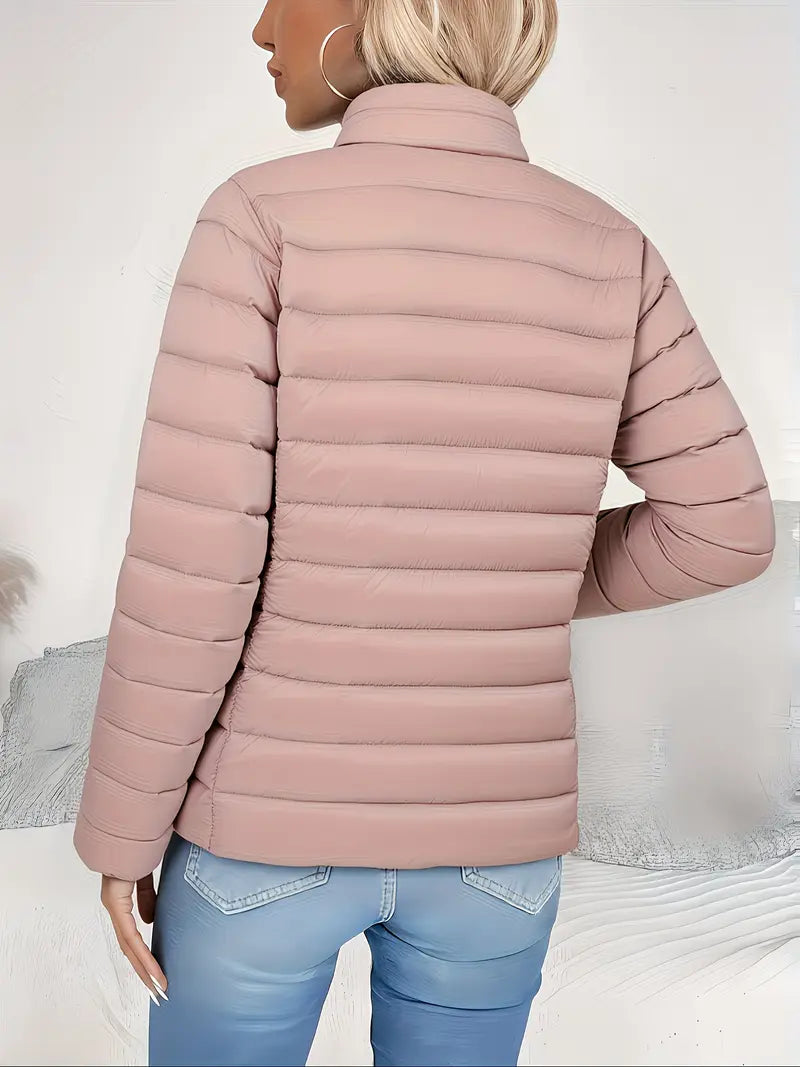 Women's Spring Slim-Fit Lightweight Warm Solid Color Jacket