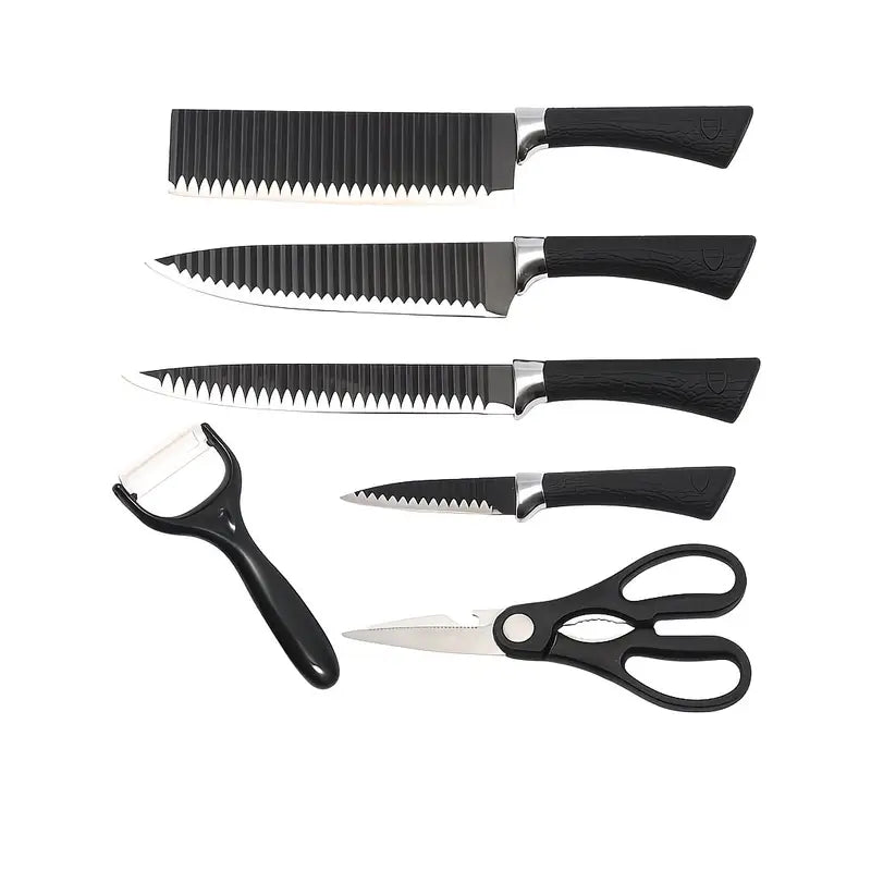 6pcs Non-Stick Coated Kitchen Knife Set