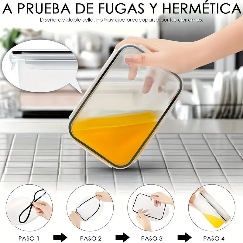 Set of 16 Food Storage Containers in Five Different Sizes