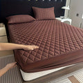 1pc Ultra-luxury Thick Solid Color Mattress Protector