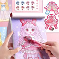 Random DIY Face Sticker Book with Fashion Doll Design