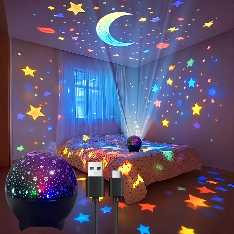 Star And Projection Lamp with 7 Colors,