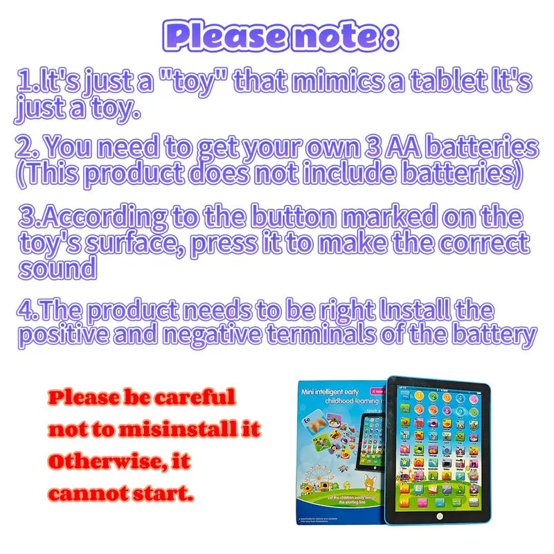 1pc Children's Educational Tablet Toy For 3 Years Old