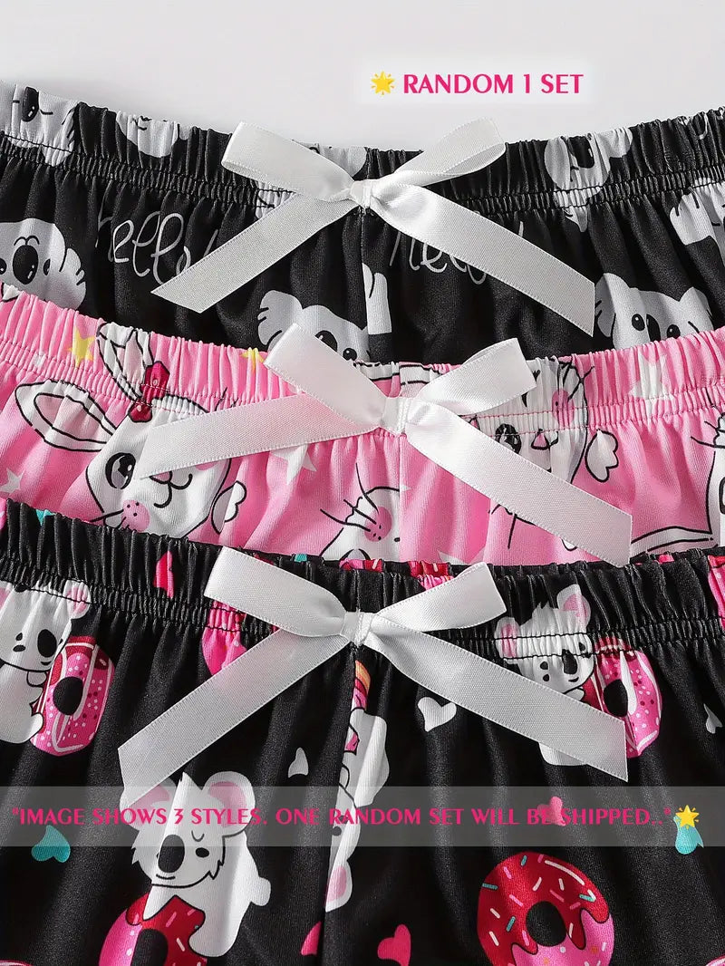 Random Set of Youth Camisole & Shorts Pajamas - Rabbit/Doughnut/Koala