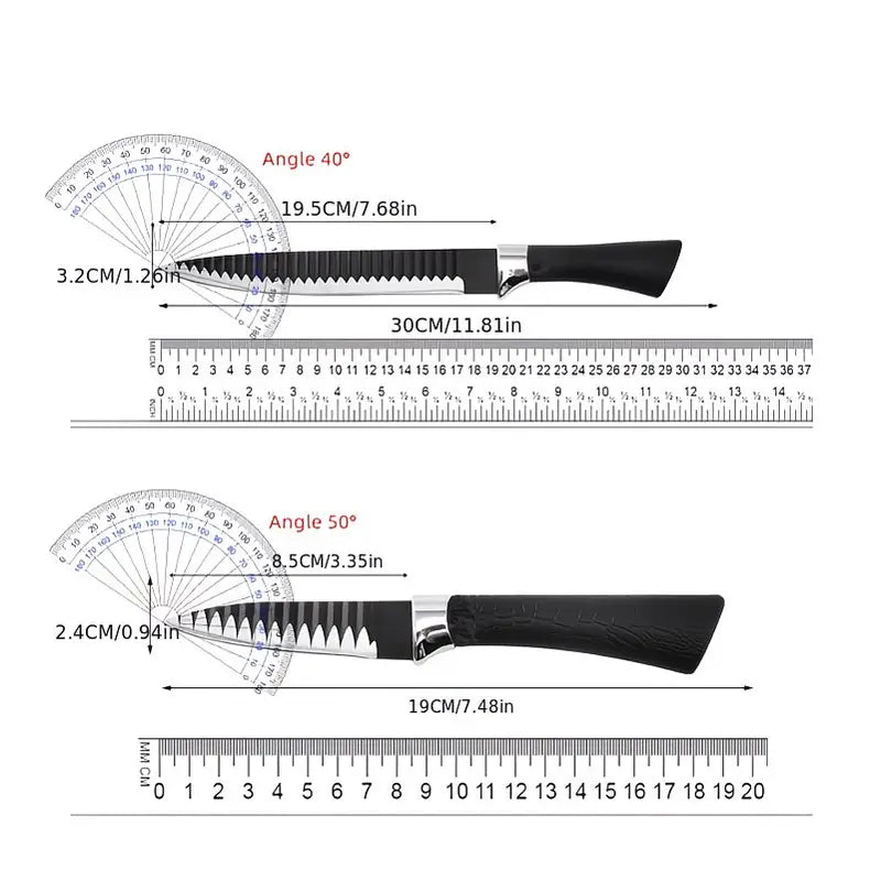 6pcs Non-Stick Coated Kitchen Knife Set