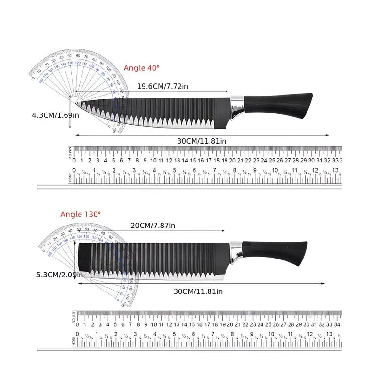 6pcs Non-Stick Coated Kitchen Knife Set
