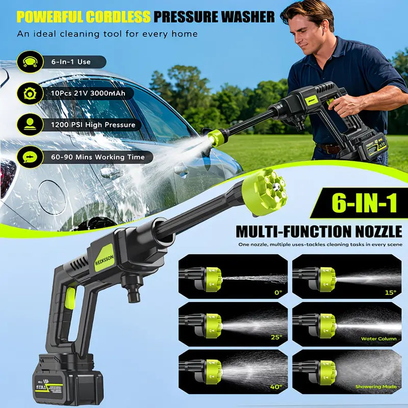 REDISSON Cordless Pressure Washer Water Gun 1200 PSI