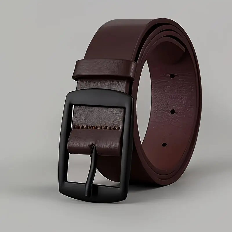 2pcs/1Psc Men'S Fashion Faux Leather Belts with Metal Pin Buckle