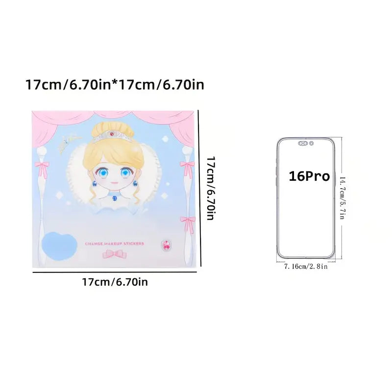 Random DIY Face Sticker Book with Fashion Doll Design