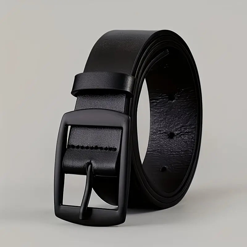 2pcs/1Psc Men'S Fashion Faux Leather Belts with Metal Pin Buckle