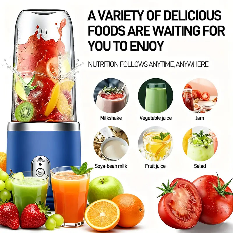 Portable 2-In-1 Blender And Juicer | 6 Blades, USB Rechargeable