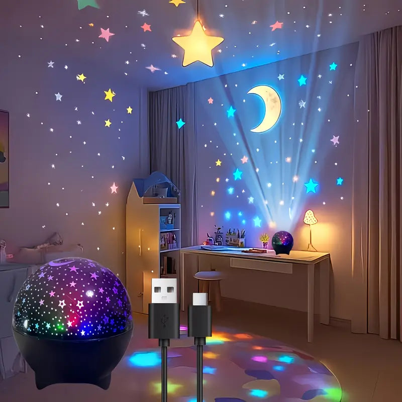 Star And Projection Lamp with 7 Colors,