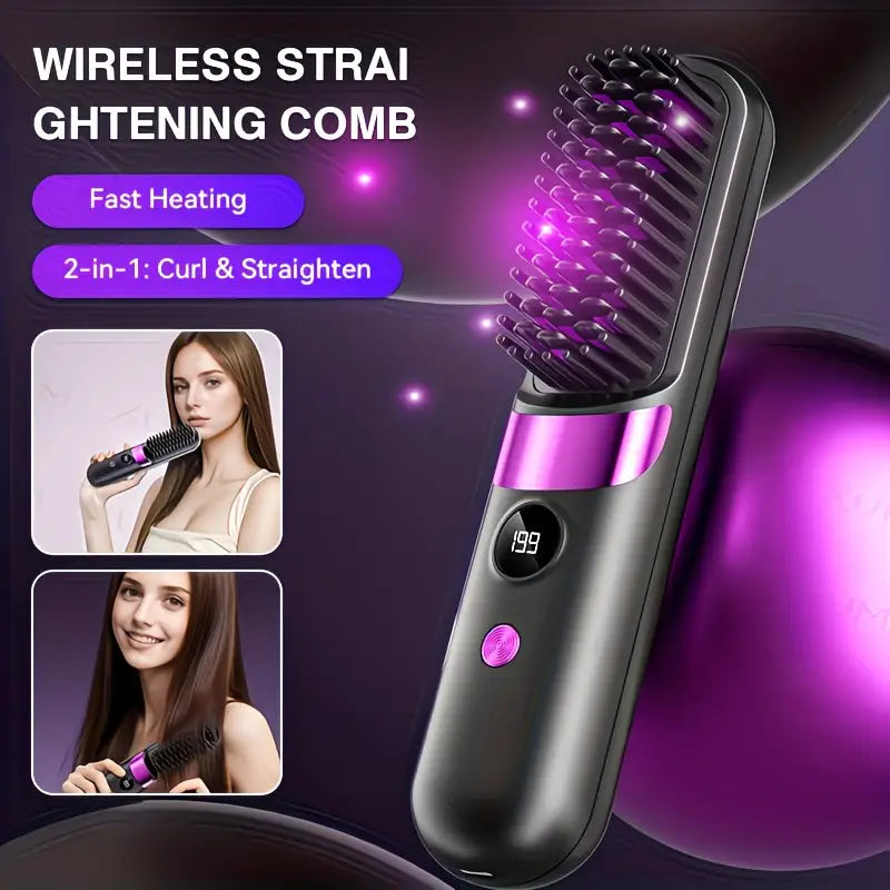 Portable Wireless Straightening Comb