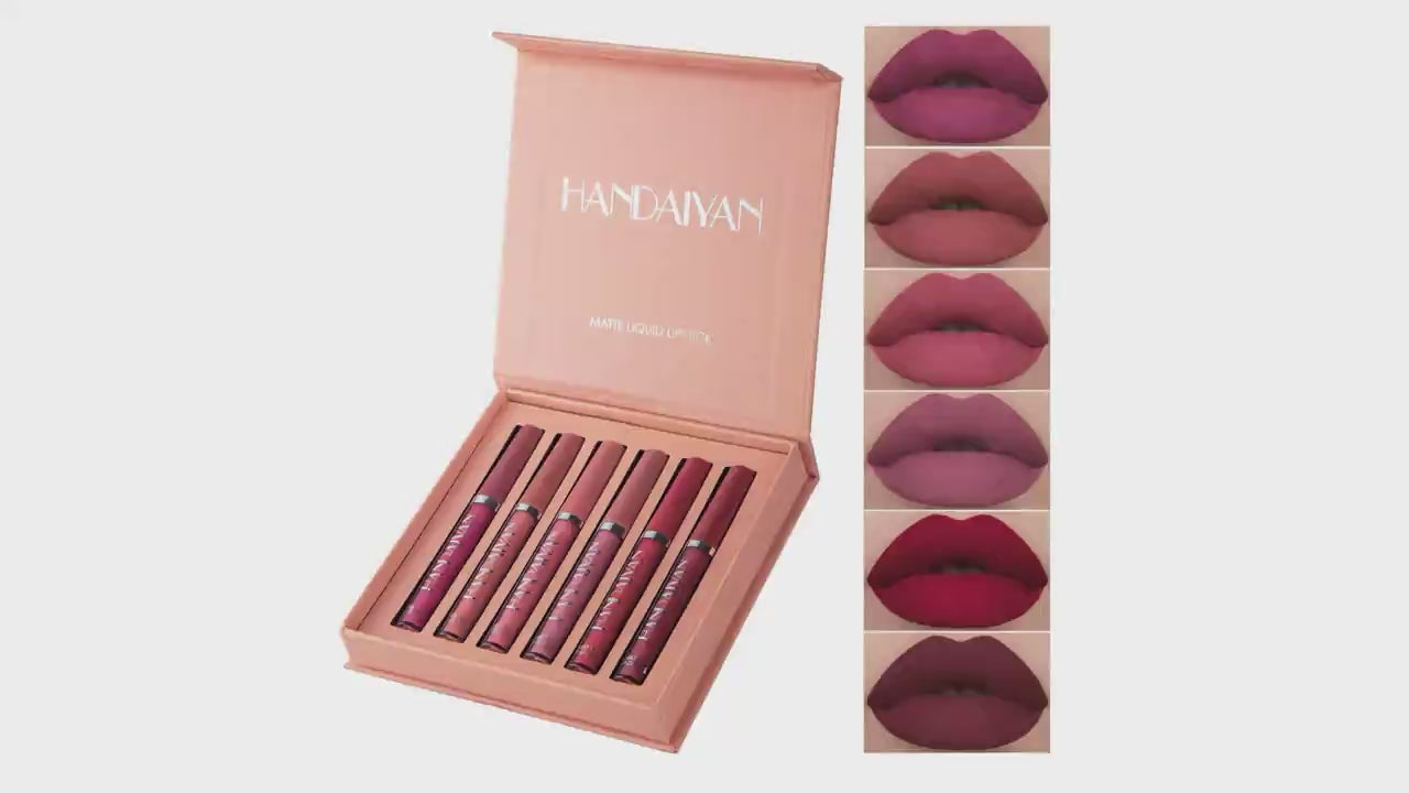 6pcs HANDAIYAN Matte Liquid Lipstick Set